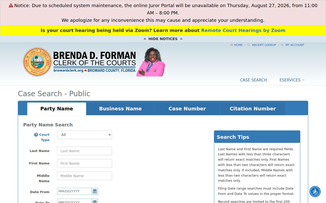 Cooper City residents directory Broward court search