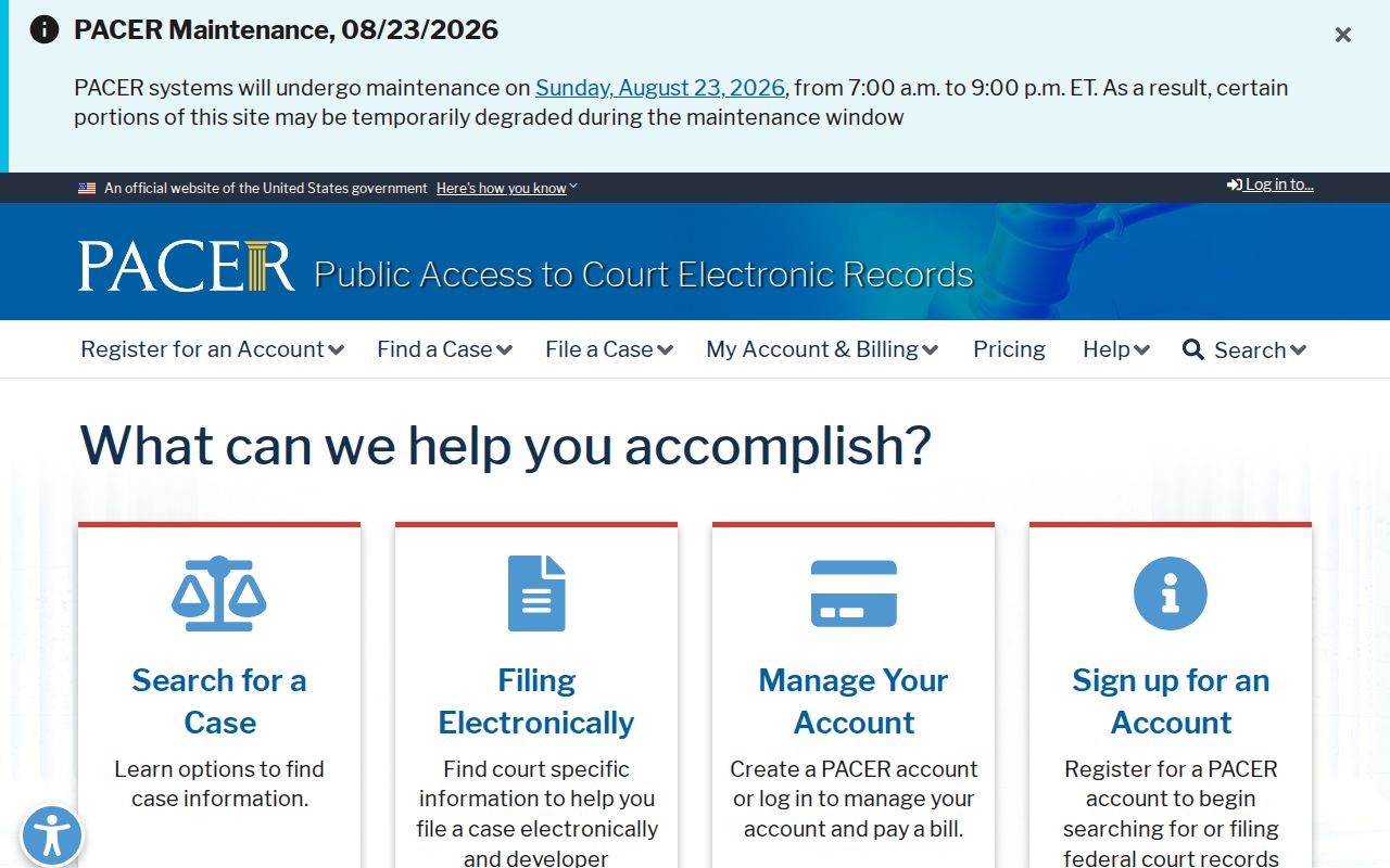 Cooper City previous residents PACER federal records access